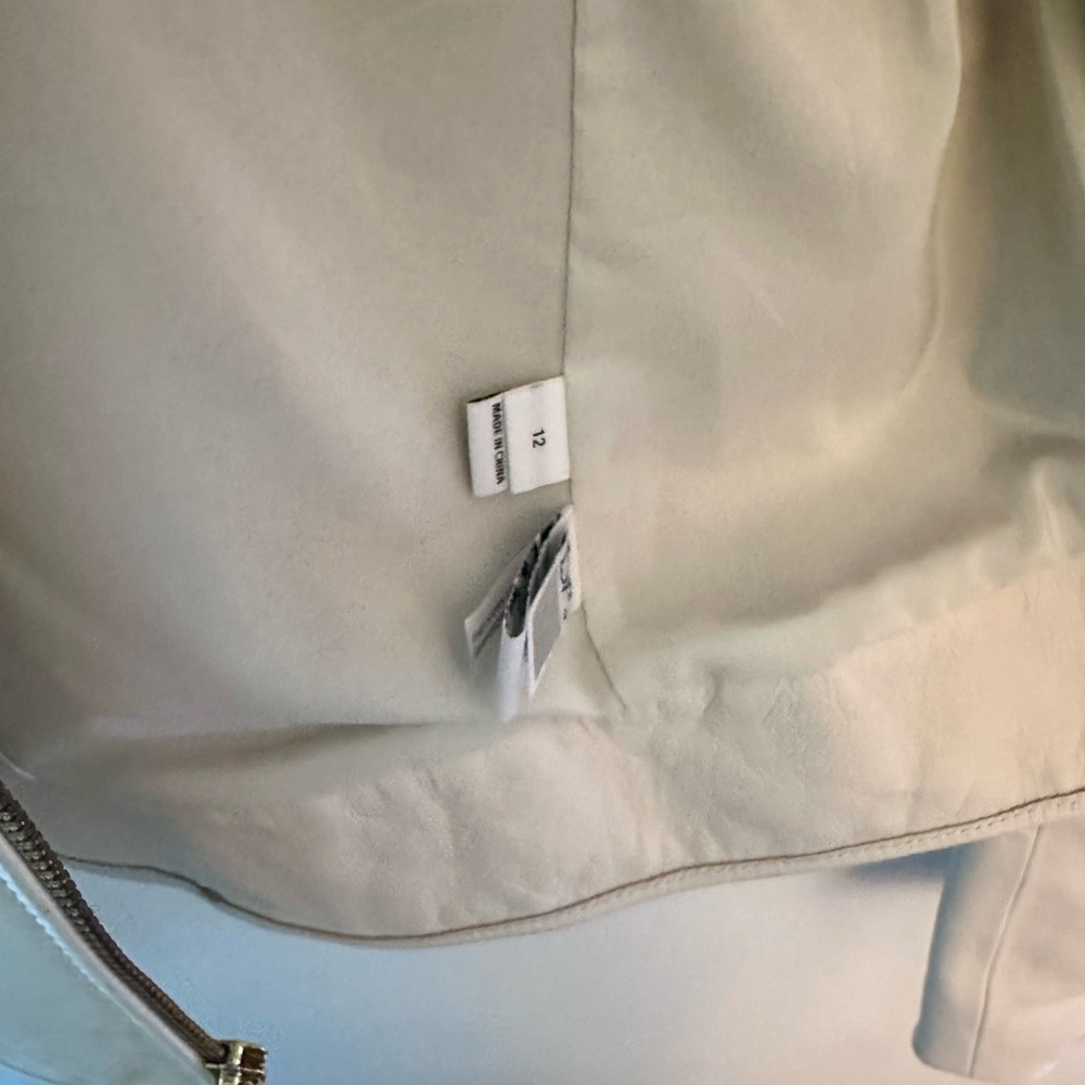 Diane Von Furstenberg White Motorcycle Jacket with gold accents - Picture 5 of 8